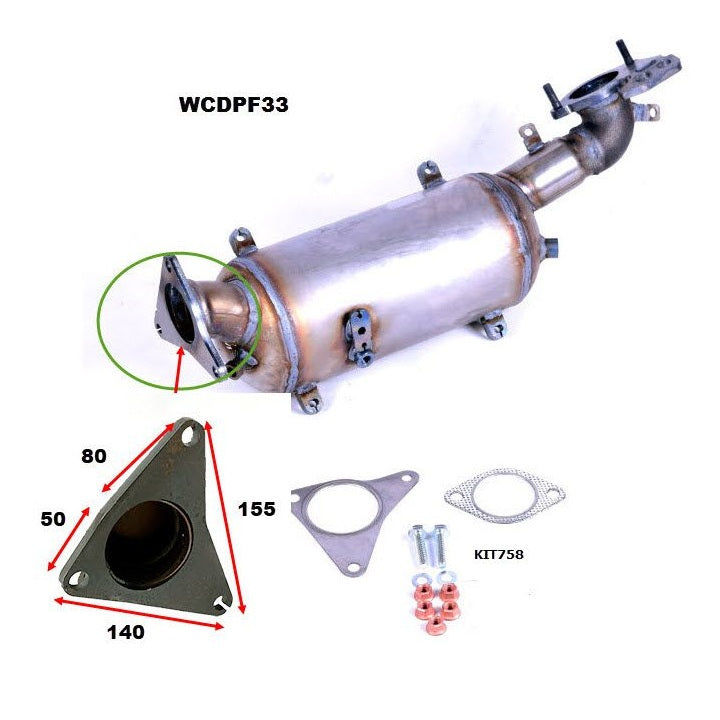 Wesfil DPF Diesel Particulate Filter Subaru Forester SH SJ / Outback BR EE20