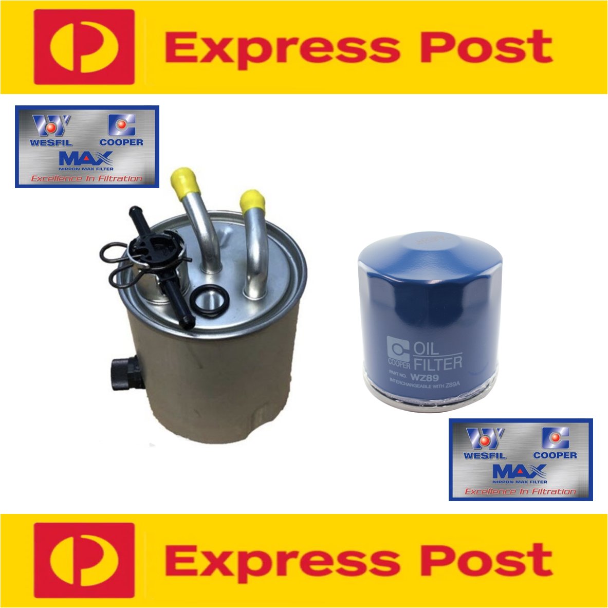 COOPER Nissan Pathfinder R51 2.5 Diesel YD25DDTI CR 06-On Oil Fuel Filter Pack