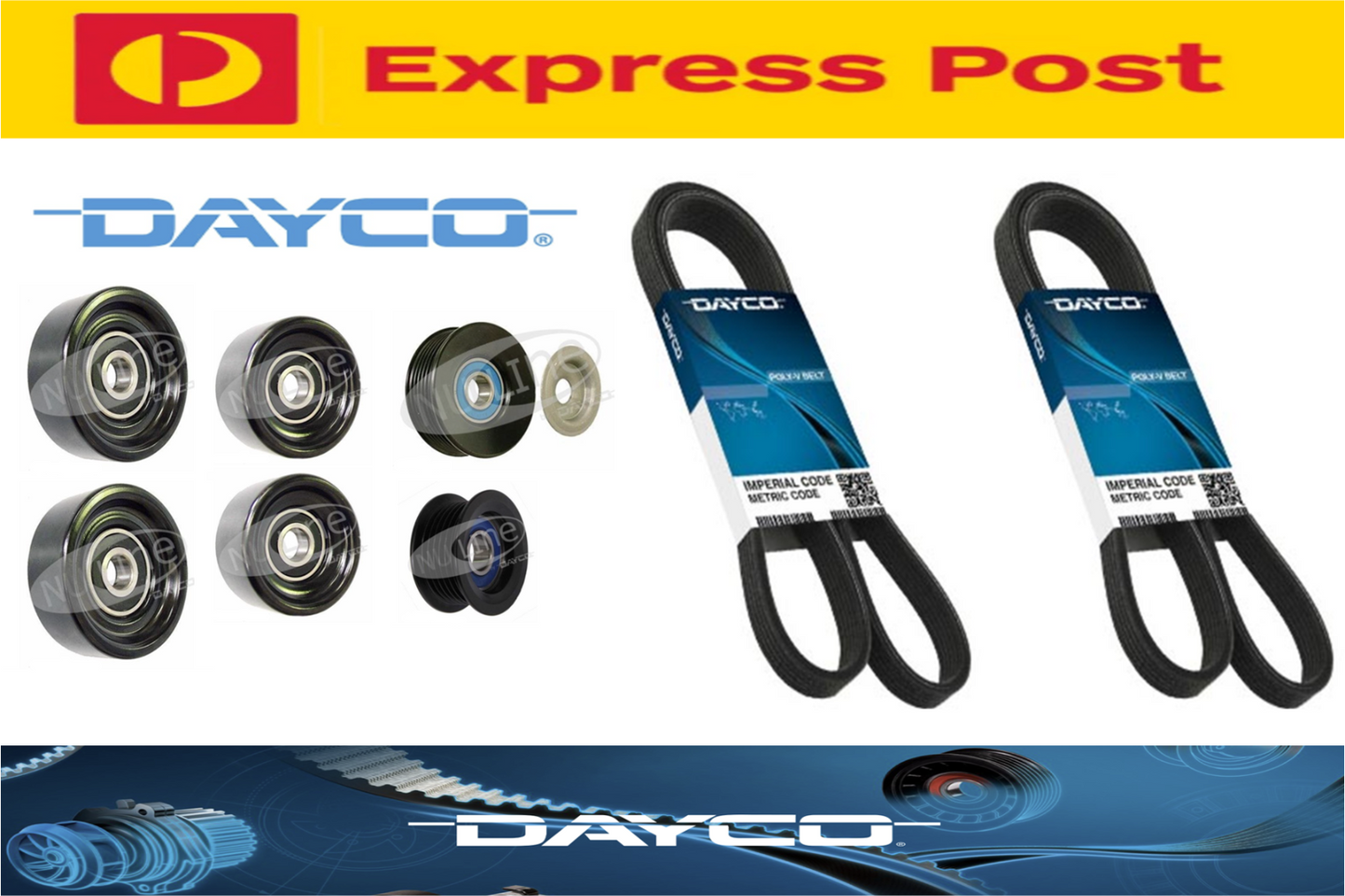 DAYCO METAL PULLEY UPGRADE KIT for HOLDEN COMMODORE VT VX VY 3.8L SUPERCHARGED