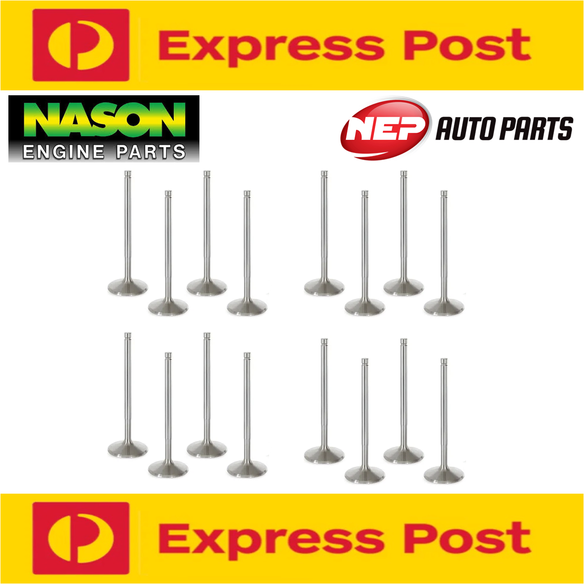 INTAKE EXHAUST VALVE x16 FOR MITSUBISHI 4G93 4G93T 4G92 4G91 DOHC 16V LANCER