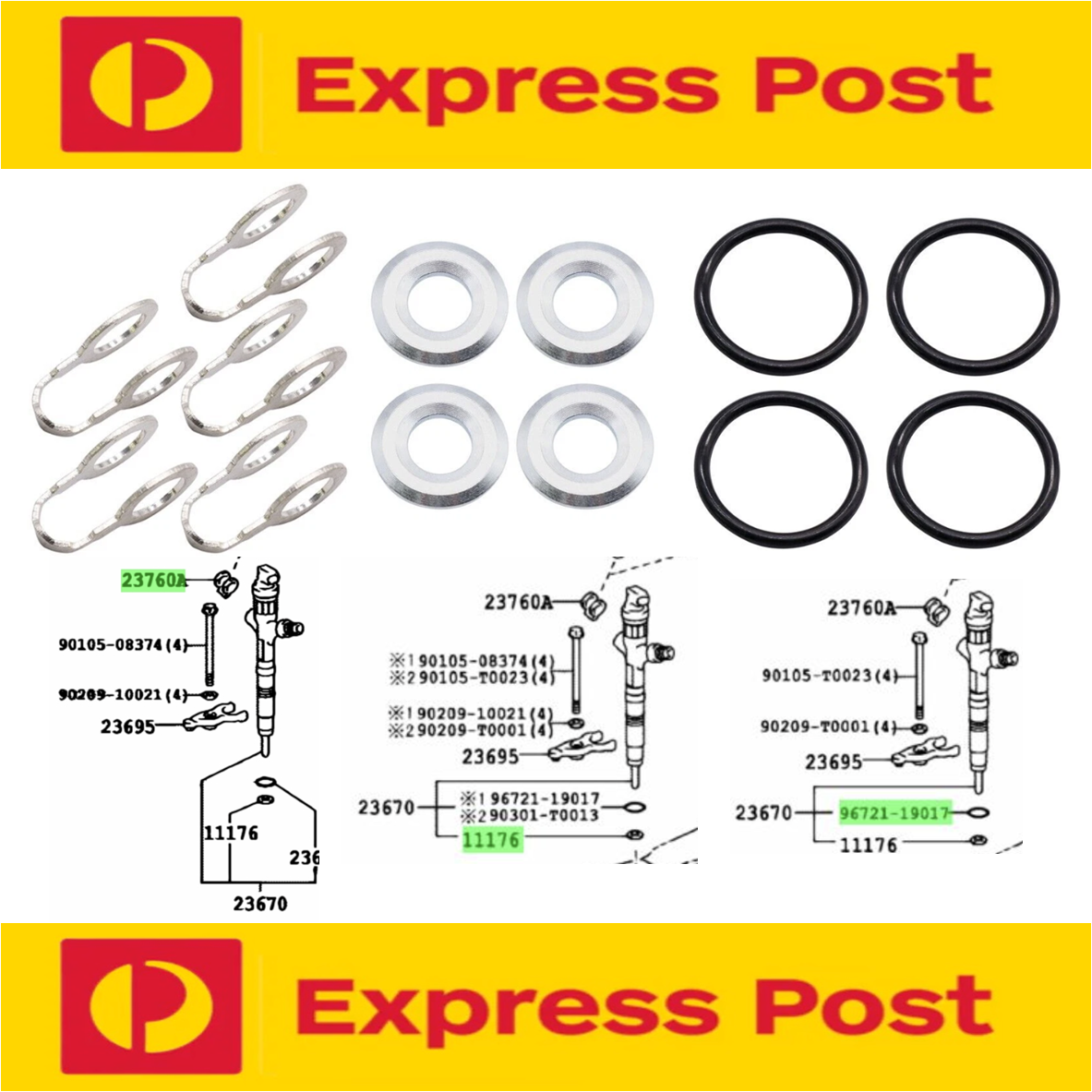 Genuine Dyna ToyoAce KDY241 KDY240 KDY231 1KD 2KD Fuel Injector Washer Seal Kit