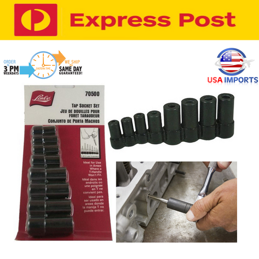 GENUINE Lisle Tools 70500 8 Piece Tap Socket Set for All MCTI Taps Tool Kit Set