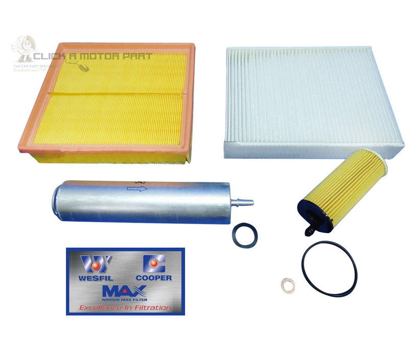 WESFIL Oil Air Fuel Filter Service Kit for BMW 320D E93 E92 E91 2010-2013