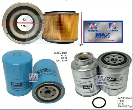 WESFIL 4x4 Filter Service Kit RSK32 for 4.2L Diesel Nissan Patrol TD42Ti