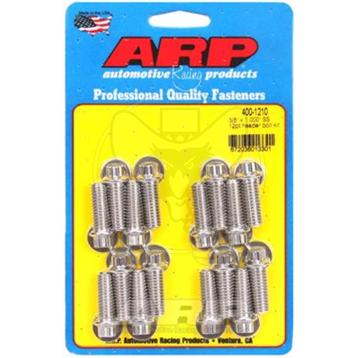 ARP Exhaust Header Bolt Kit 12-Point S/S Universal 3/8" X 1.000" UHL 16 Pack