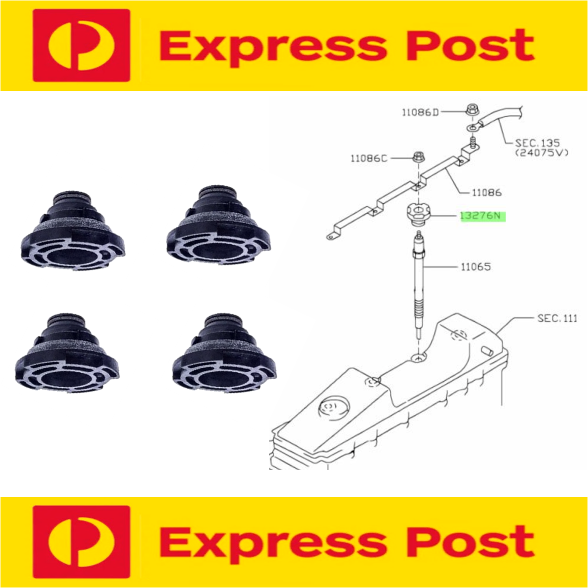 Common Rail Glow Plug Seal Kit Nissan Patrol GU Y61 ZD30 CRD Common Rail