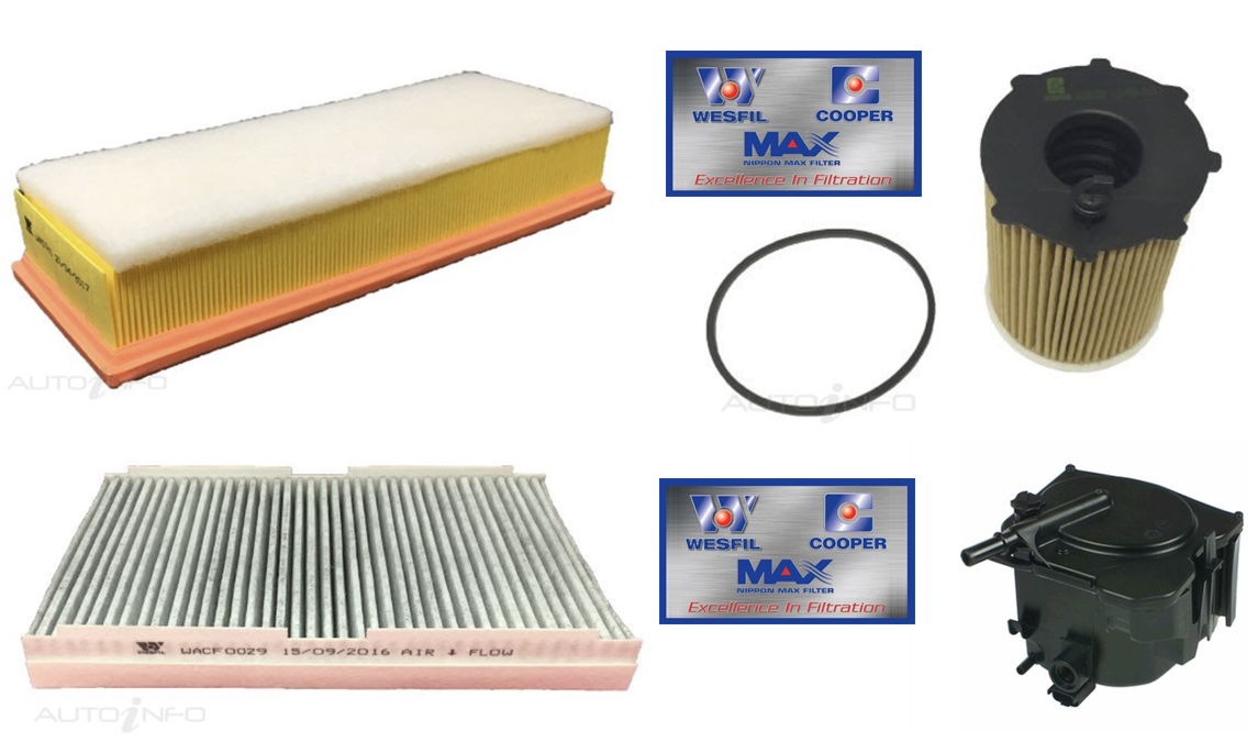 WESFIL Oil Air Fuel Filter Service Kit for Citroen C4 1.6 HDI 4cyl Turbo Diesel