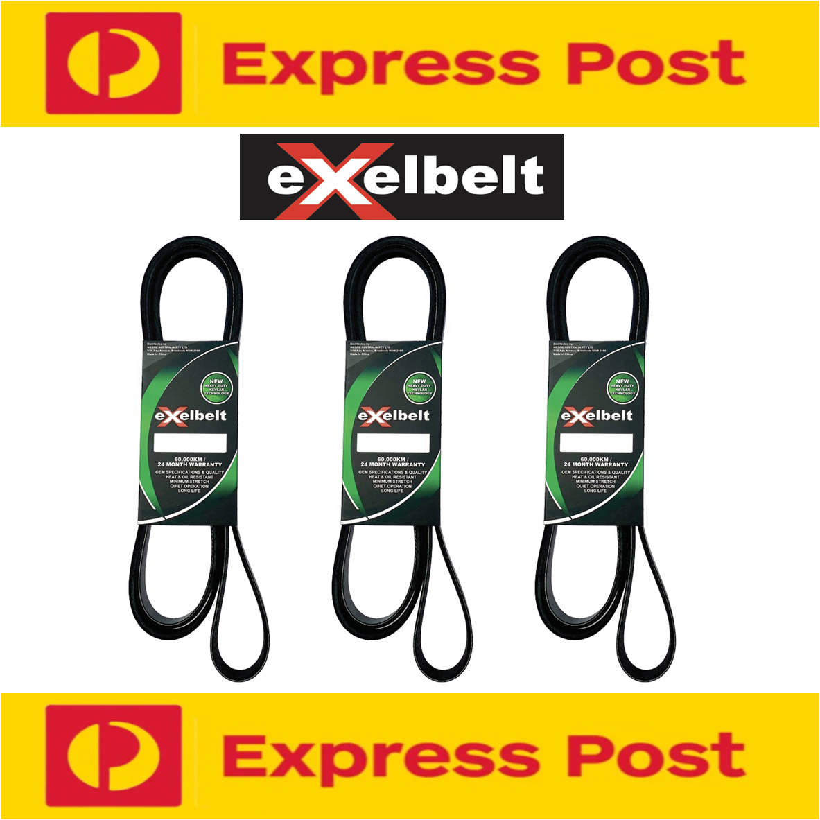 EXELBELT FAN BELT KIT for TOYOTA HILUX RZN154R RZN174R WITH 3RZ-FE ENGINE 98-05