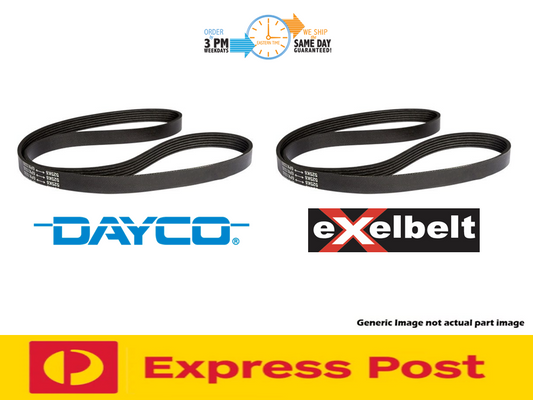 Fan Belt Kit (2) For Mitsubishi Challenger PB PC 4D56T 2.5 TDiesel 12/09-On 2.5L