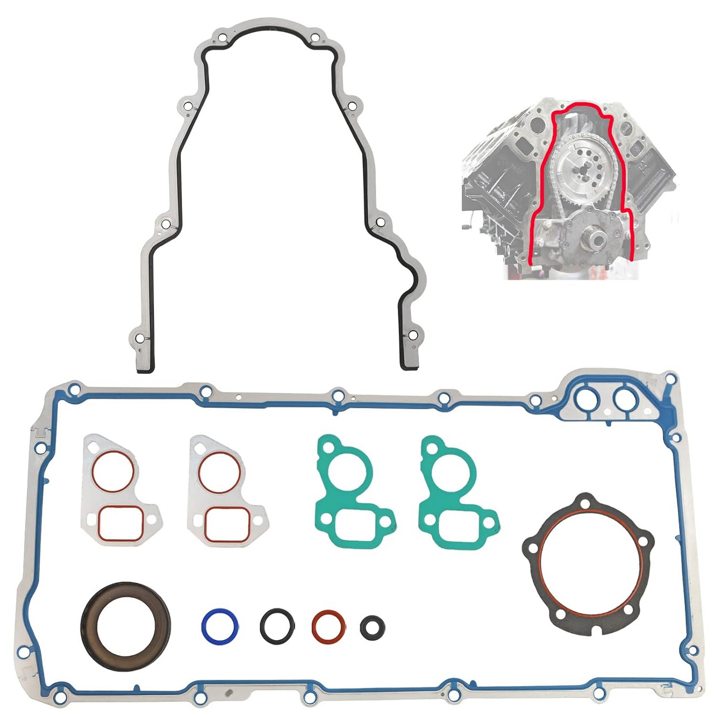 Sump + Timing Cover Gasket & Seals For Holden HSV VT VX VU VY VZ VE LS1 LS2 LS3