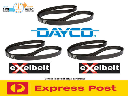 Fan Belt Kit (3) for Mazda B2500 WL 2.5 Diesel 4/96-02/99 2.5L