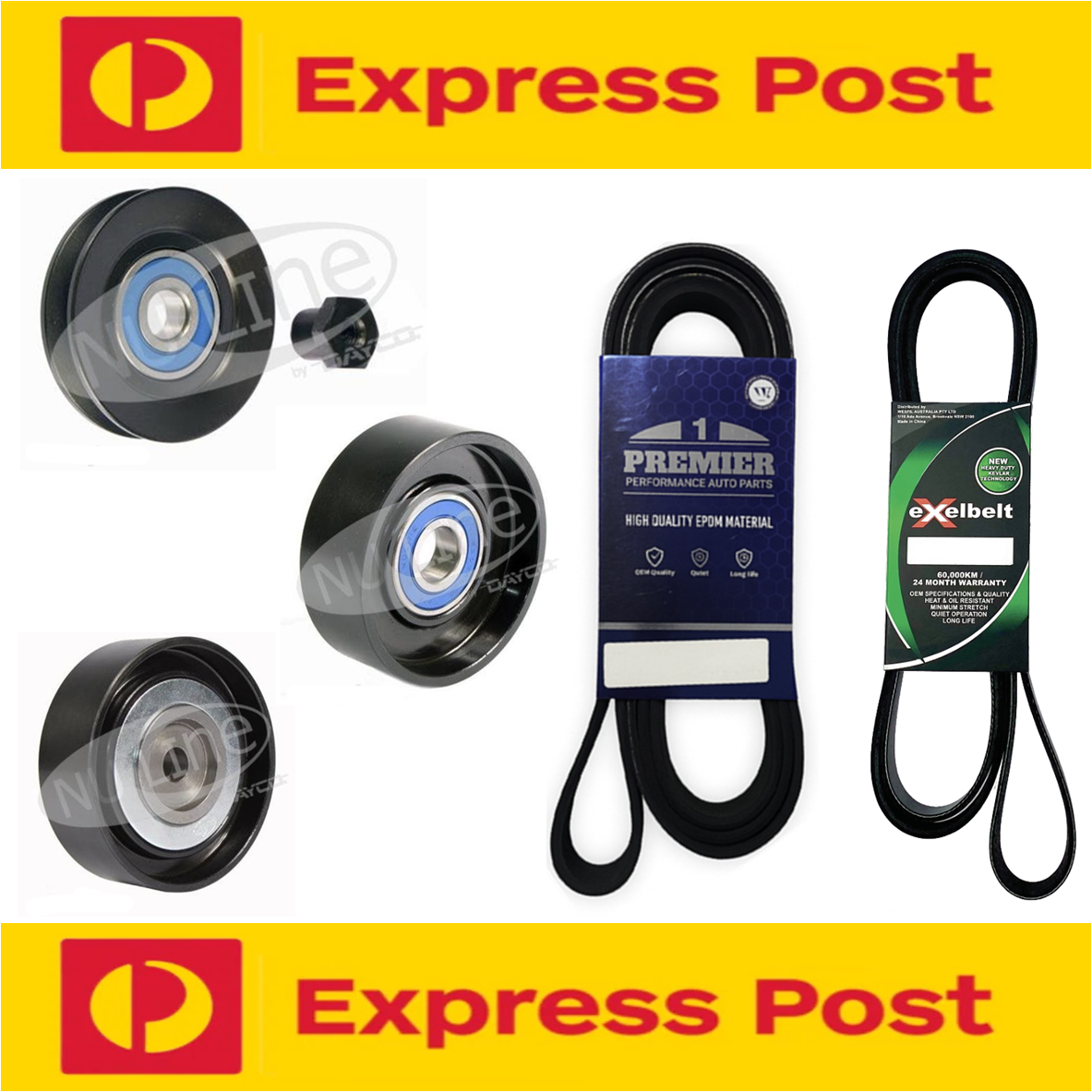 Belt & Pulley Kit for Mitsubishi Triton MN ML 2.5L 2011 2012 2013 2014 2015