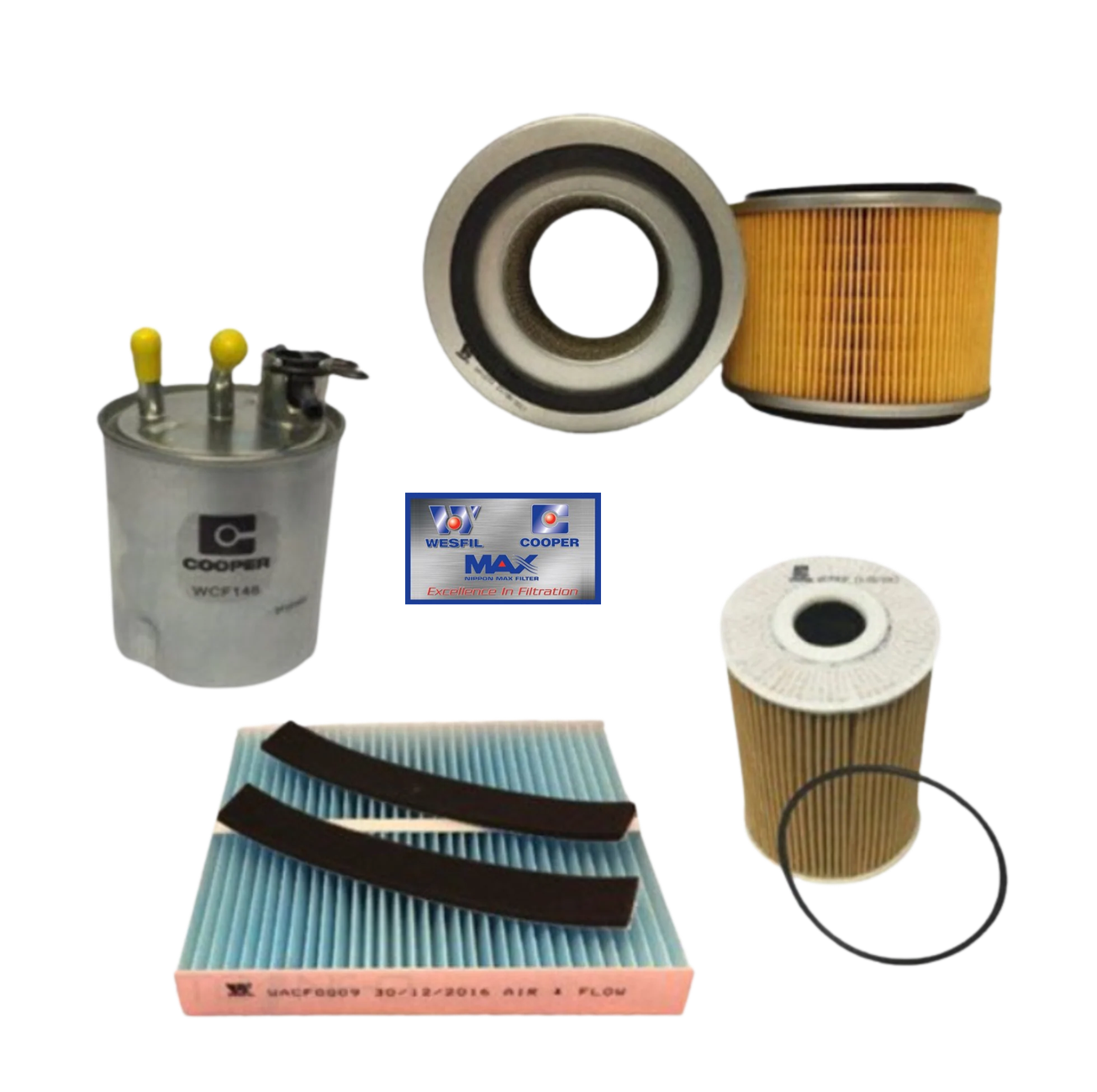 WESFIL Oil Air Fuel Filter Service Kit for Nissan Patrol GU VI ZD30D 09/2007-On