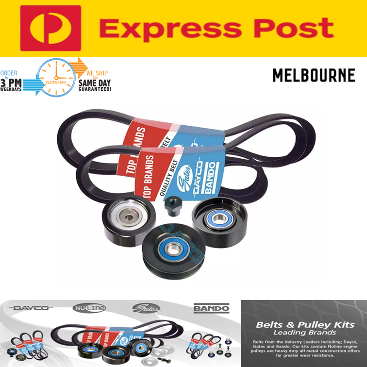 Belt & Pulley Kit for Mitsubishi Triton 08/2011-on MN 2.5L Turbo Diesel 4D56T