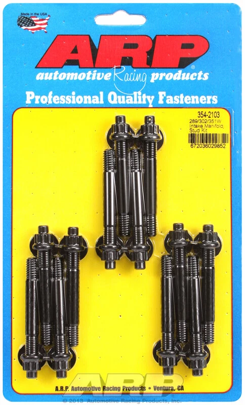ARP Intake Manifold Stud Kit 12-Point Black Oxide for Ford 289 302 351 Windsor V