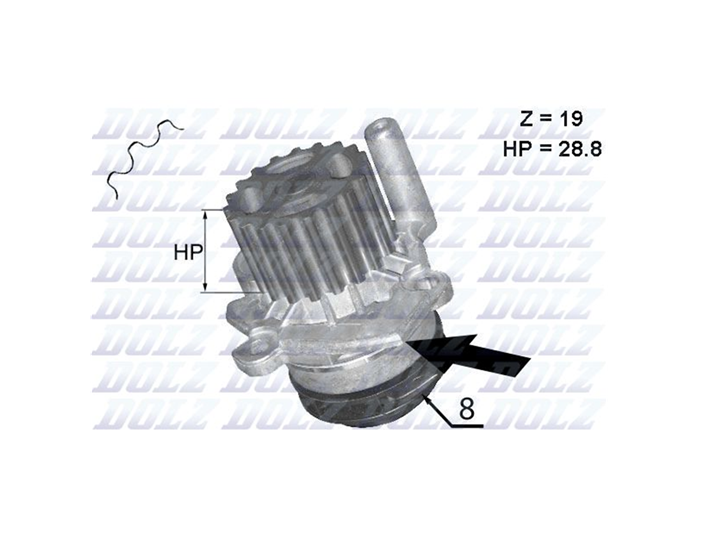 DOLZ Water Pump for Volkswagen VW Jetta 1K 1.6L CAYC Engine 2011-2016