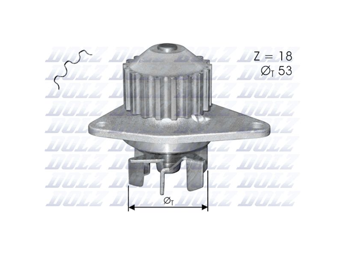 DOLZ Water Pump for Citroen Berlingo 1999-2010 1.4L TU3JP Engine