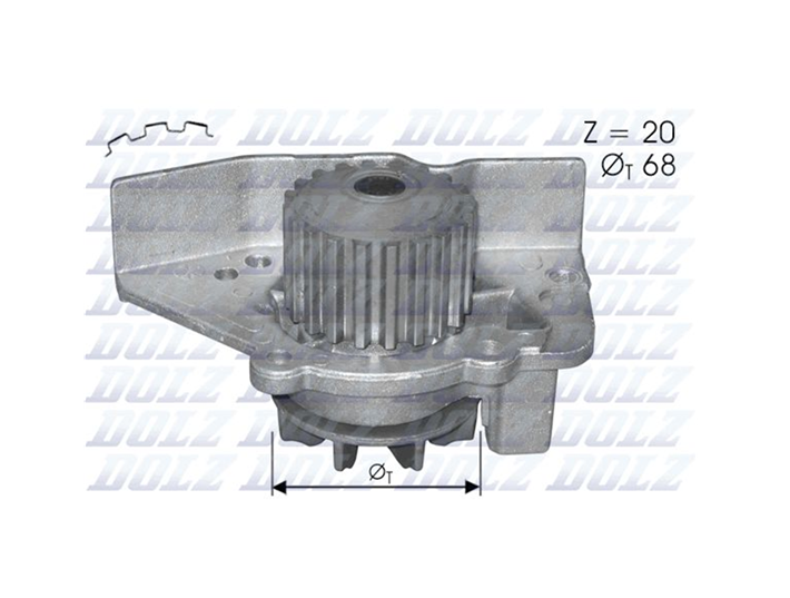 DOLZ Water Pump for Peugeot 306 2.0L 97-03 (XU10J4 XU10J4R XU10J4RS Engines)