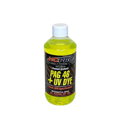 HCPro PAG 46 Oil & UV Dye PREMIUM Compressor Oil with U/V Dye 237ml Auto A/C