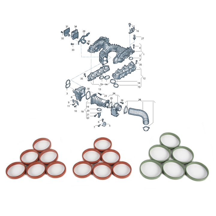 Intake Manifold Gasket Kit VW Amarok 17-22 Audi A4 A5 S5 Q5 A6 A7 Q7 3.0L TDI