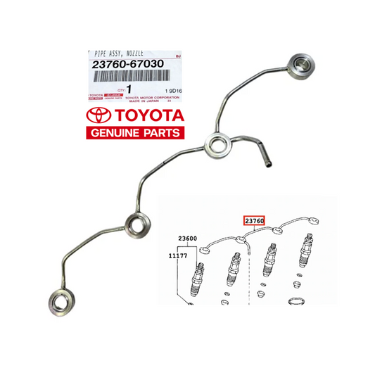 Injector Fuel Rail Return Leak Off Pipe for Hilux KZN205 KZN165 1KZ Prado 120 3.0 Hilux Surf KZN185 1KZ Prado 90 4Runner KZN215 KZN185  HiAce KCH10 Prado KZJ95 KZJ90 KZJ120 Regius KCH46 KCH40 HiAce KCH16 Regius Ace KZH106 KZH100 KZH138 KZH120