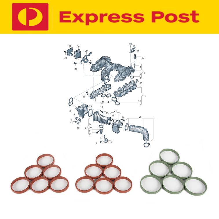 Intake Manifold Gasket Kit VW Amarok 17-22 Audi A4 A5 S5 Q5 A6 A7 Q7 3.0L TDI