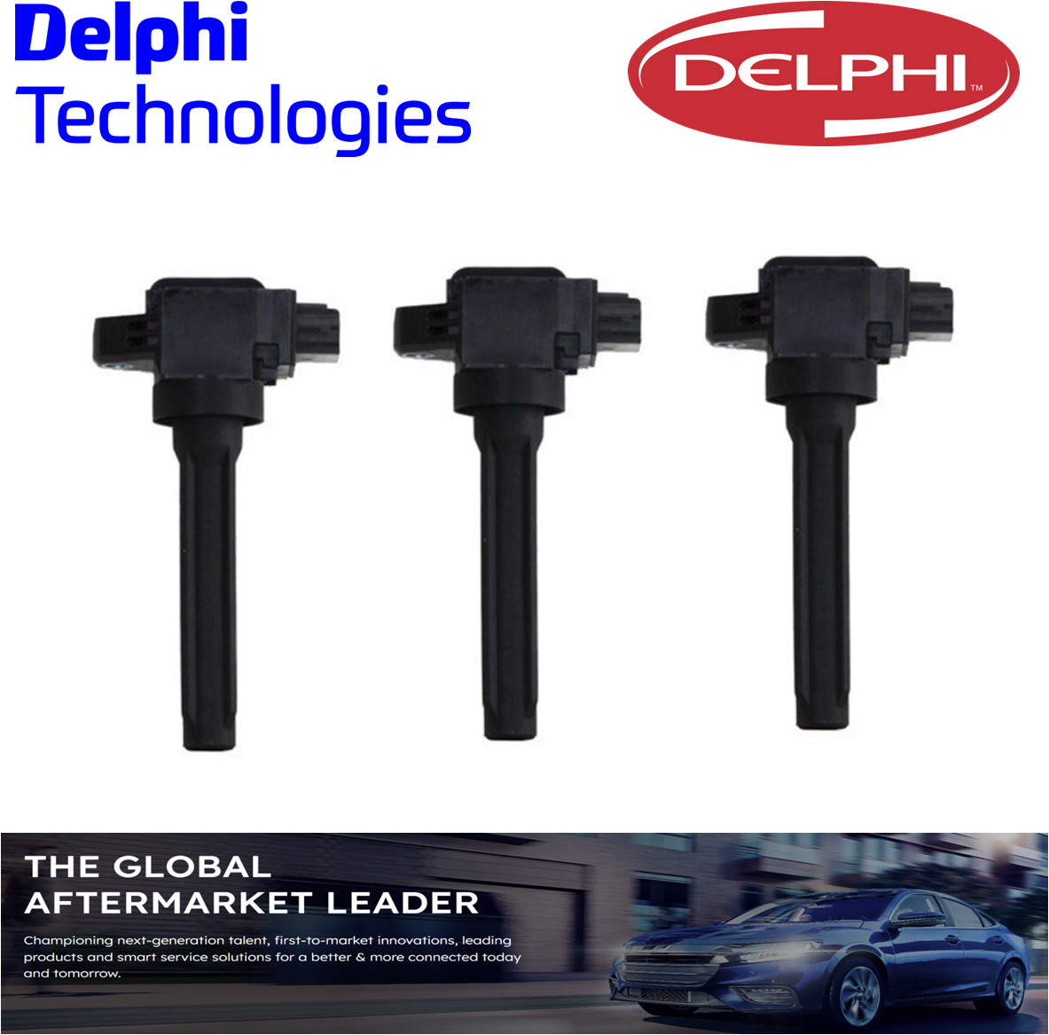 DELPHI 3 Ignition Coils Set for Mitsubishi Mirage 1.2L 3A92 3cyl LA LB 2012-2021
