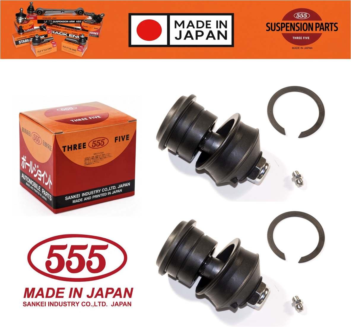 Pair Front Lower Control Arm Ball Joints for Mitsubishi Lancer CC CE 1991-2003