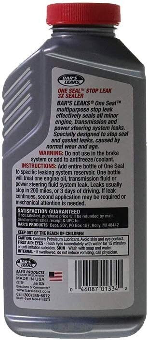 Bar's Leaks Oil Stop Leak Seals Engine Oil Leaks Permanently Non Clogging