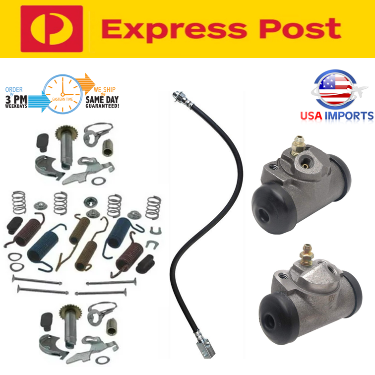 Rear Brake Kit Line Hose Wheel Cylinders Drum Hardware for Ford F100 1975-1980