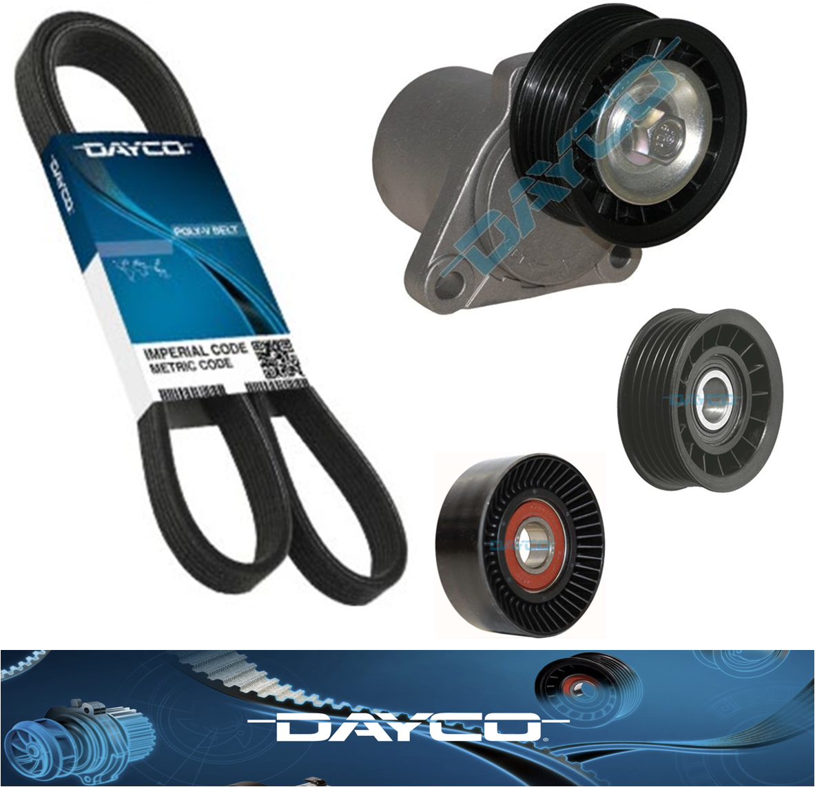 Dayco Belt & Tensioner & Pulley Kit for Mazda 6 GG MPS GY CX-7 ER 2.3L 2.5L