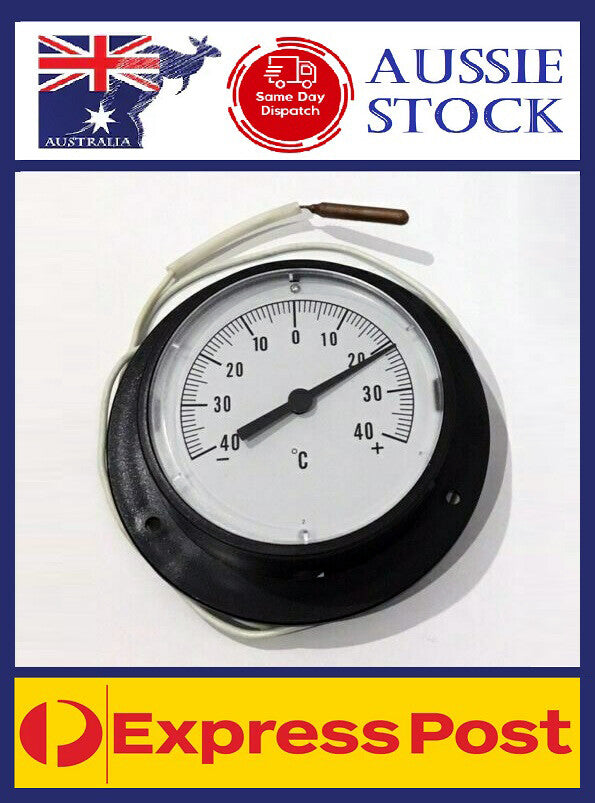 Coolroom Fridge Analog Thermometer Dial -40 +40 Degrees Capillary Cool Room