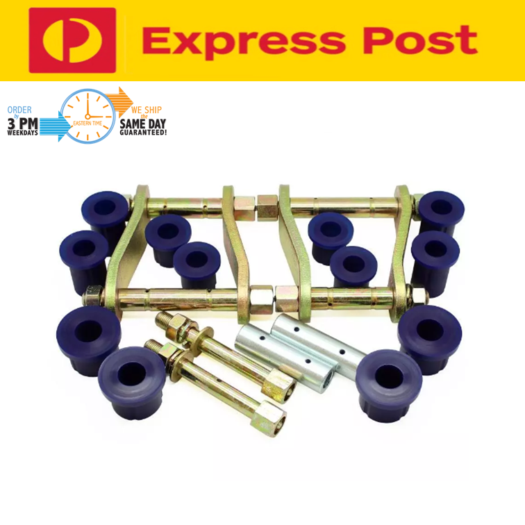 SUPER PRO Greaseable Spring Shackle & Bushes suit 05-15 N70 KUN26 Hilux SUPERPRO