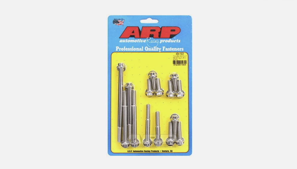 ARP Timing Cover Water Pump Bolt Kit 12-Point Head S/S for Ford 289 302 Windsor 