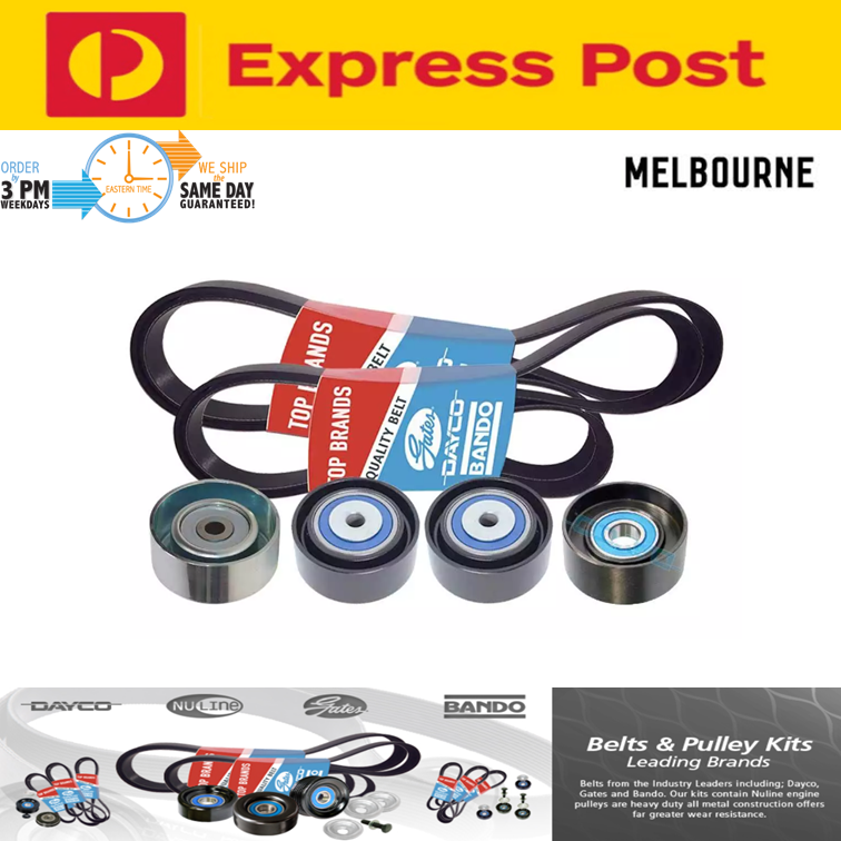 Belt & Pulley Kit for Mitsubishi Triton MQ 2.4 2015-On 4N15 Pajero Sport 2016-On