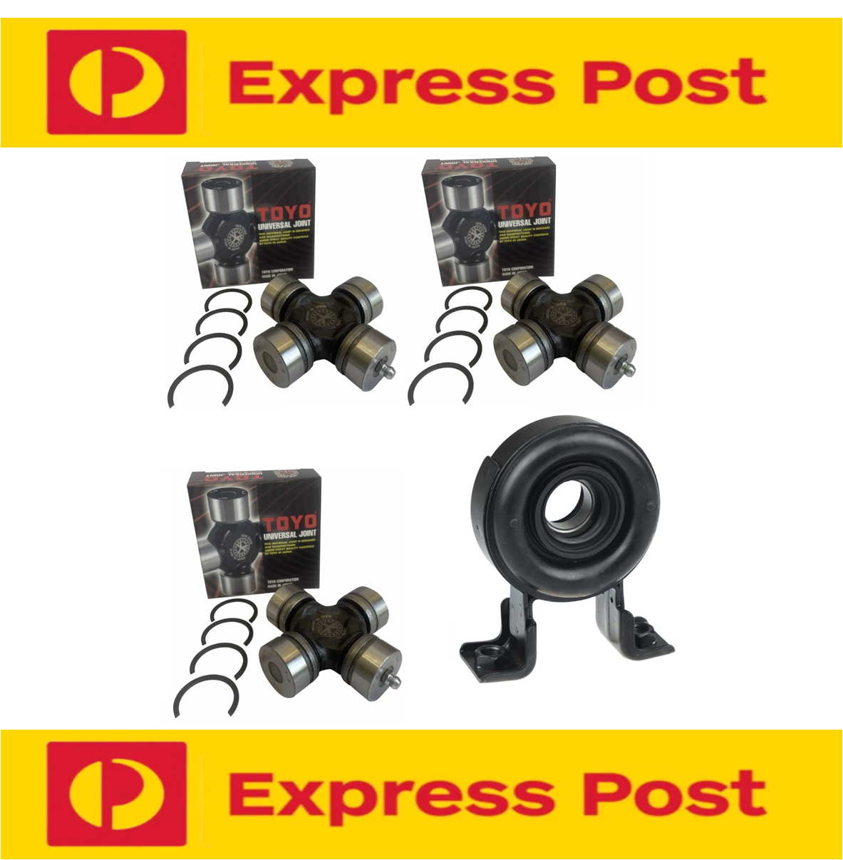 Transgold Centre Bearing + 3 Toyo Universal Joints Holden Rodeo TF RA RWD 98-08