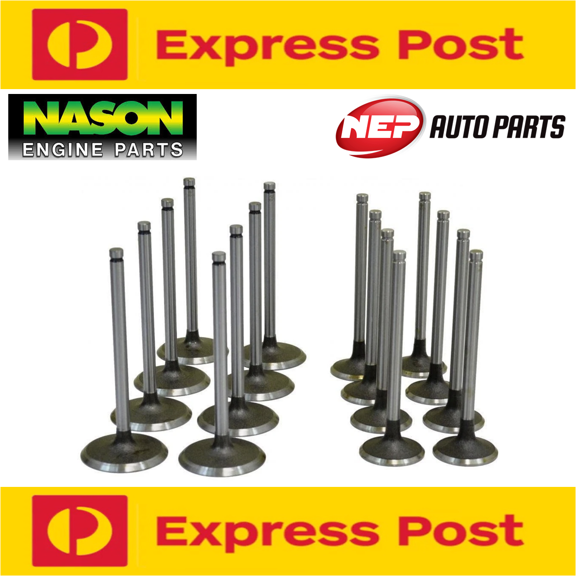 FORD 302 351 CLEVELAND 2V INLET & EXHAUST VALVES MULTI GROOVE 1 SET