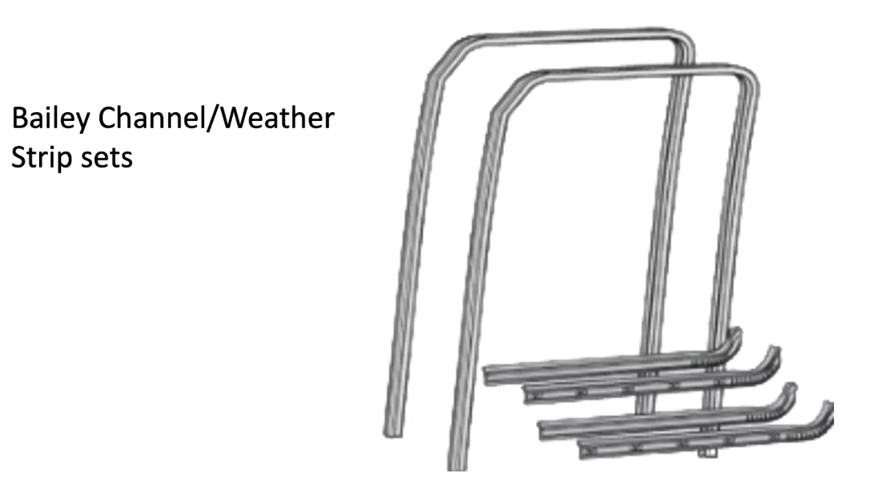 Ford F-100 F-150 Door Window Vent Seal Bailey Channel Weather Strip Set 81-86