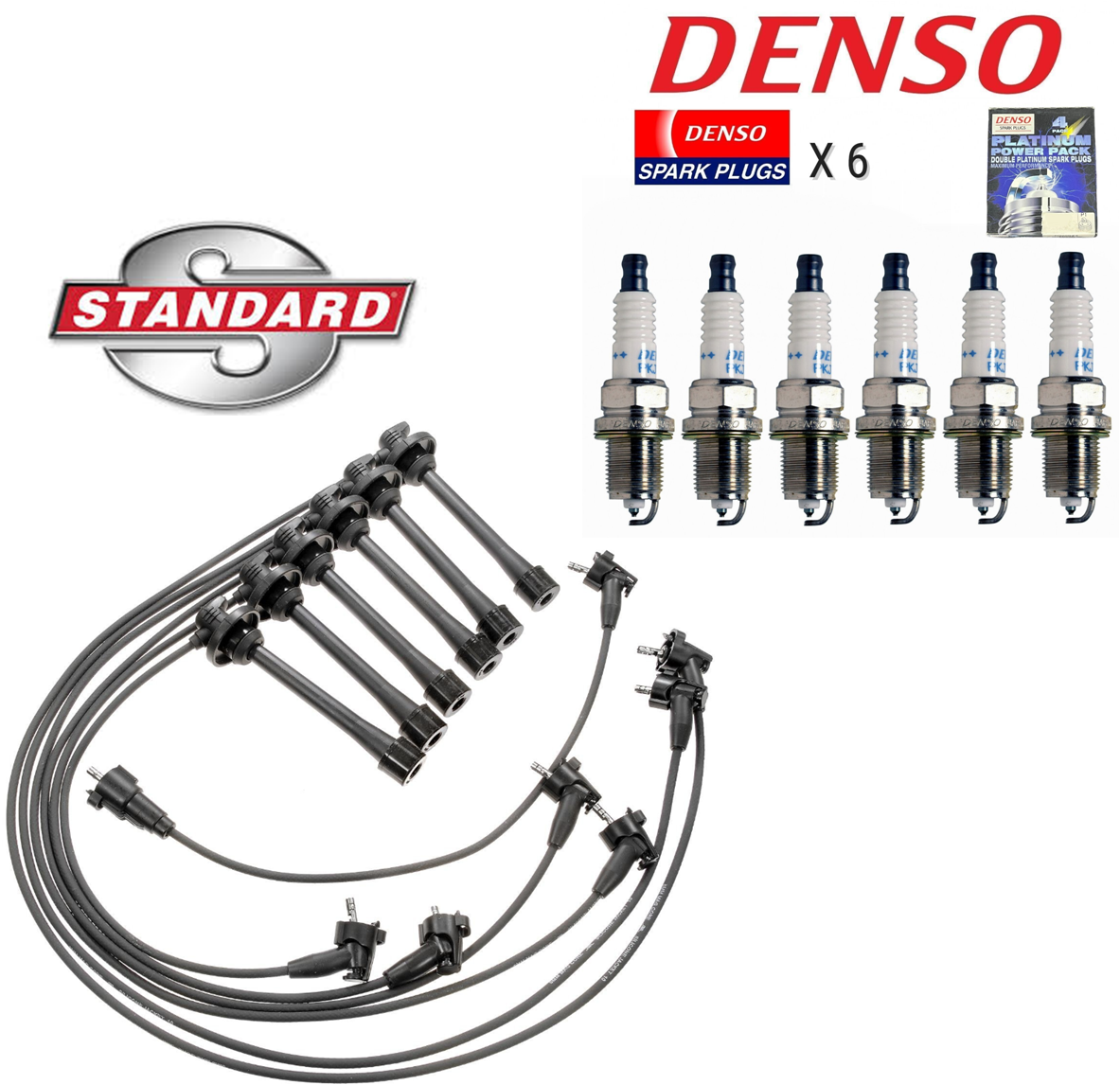 IGNITION LEADS & PLUGS - for Toyota Landcruiser 80 series FZJ75 FZJ80 4.5L 1FZFE