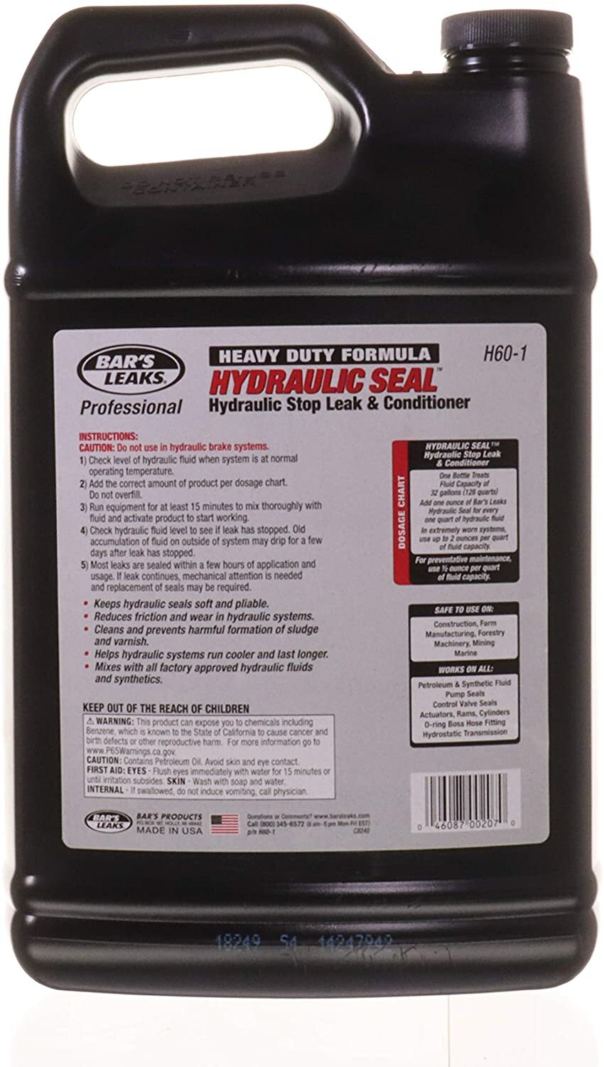 Bar's Leak Hydrolic Hydraulic Stop Repair Fluid Leak Plug 32Oz