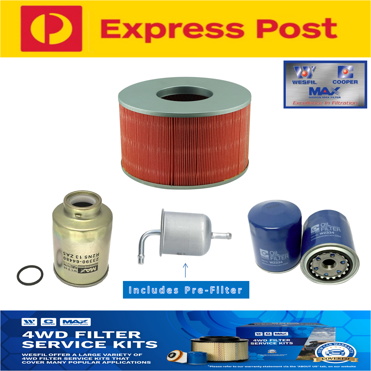 Air Fuel Oil Pre Filter Kit for Prado 90 Series KZJ 1KZ T 3.0 Diesel