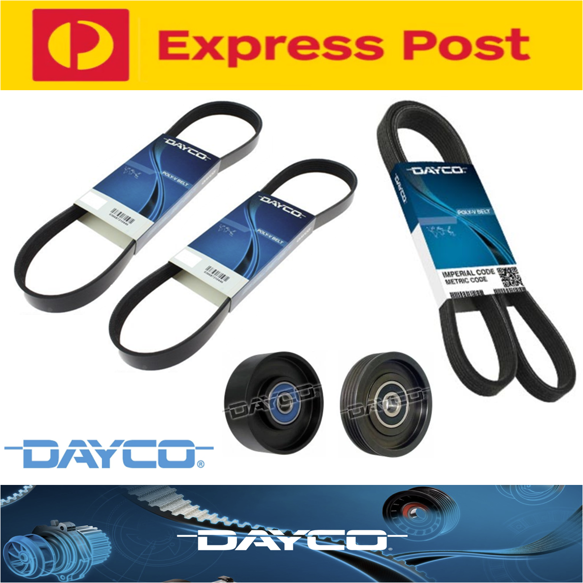 DAYCO Belt & Pulley Kit for Toyota Hilux LN106 RZN149 RZN154 2.7L 2.8L