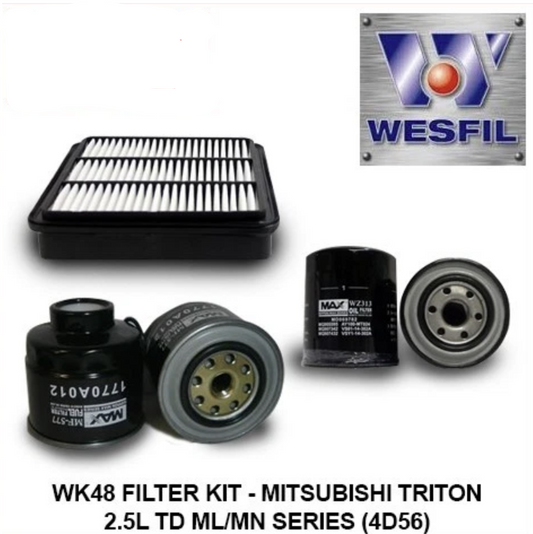 WESFIL Filter Service Kit RSK9 Mitsubishi Triton 2.5L TD ML MN Diesel 4D56 4D56T