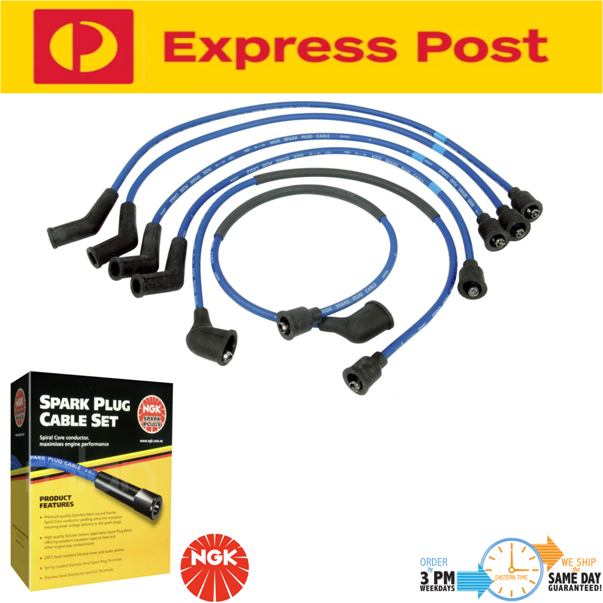 NGK Spark Plug / Ignition Leads Set for Mazda RX-7 ser 1, 2 & 3 12A 1.1L Rotary