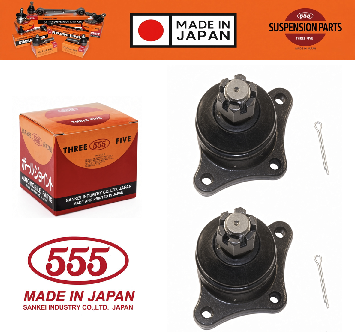 2 FRONT UPPER BALL JOINTS for FORD ECONOVAN SPECTRON 1983-2003 KIA BESTA 1986-ON