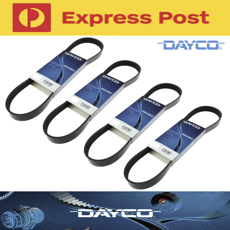 DAYCO Fan Belt Kit (4) for Nissan Navara D22 2.5 Diesel 02/08-Onw. YD25DDT 2.5L