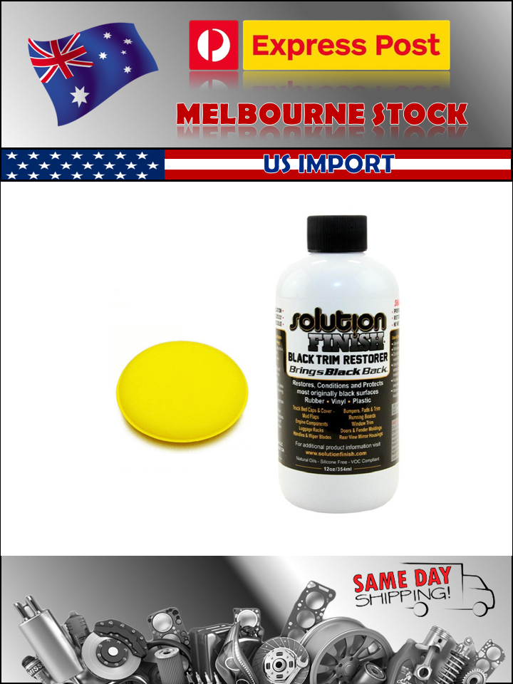 Solution Finish Plastic & Vinyl Restorer 350ml Black 12oz 1 x Free Applicator
