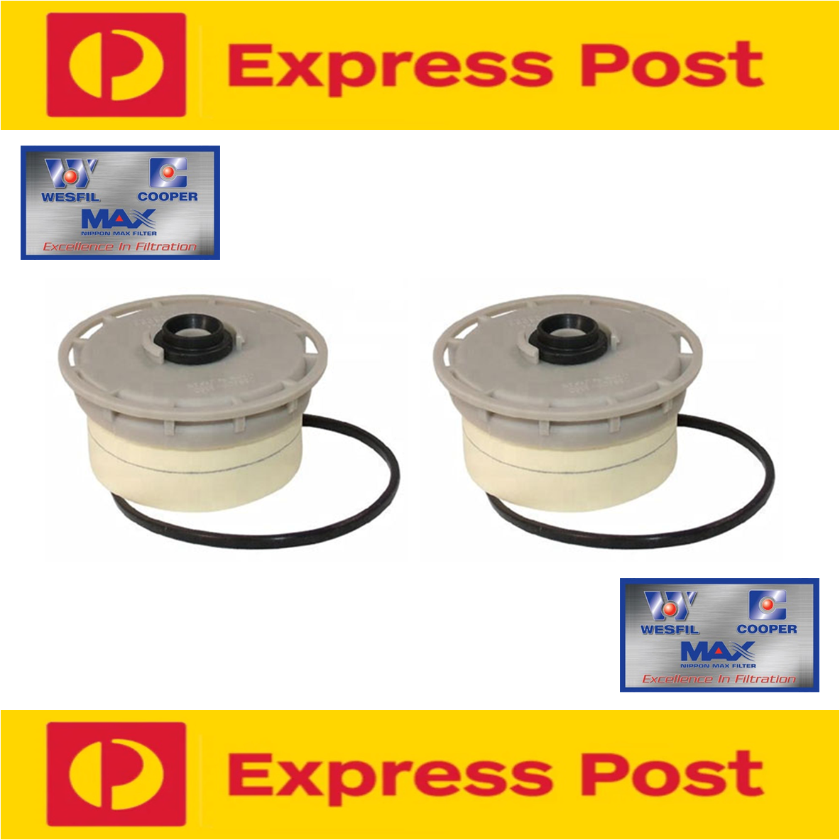WESFIL LandCruiser 200 Series 1VD 4.5 Diesel Fuel Filter Pack x2