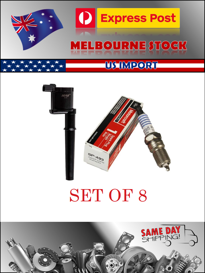 8 Ignition Coil & Spark Plug for Ford Falcon XR8 BA & BF V8 5.4L BOSS 260