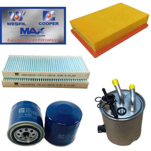 WESFIL Filter Service Kit 4x4 RSK12C Nissan Navara D40 Spain 04-15 YD25DDTI 2.5L